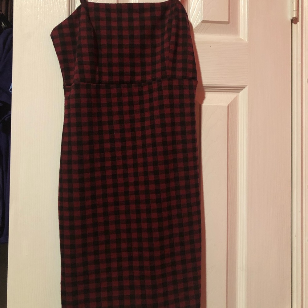 Red checkered dress